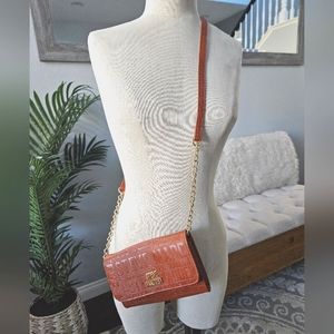 Steve Madden- Brown crossbody chained multi sectional wallet, clutch, pu…